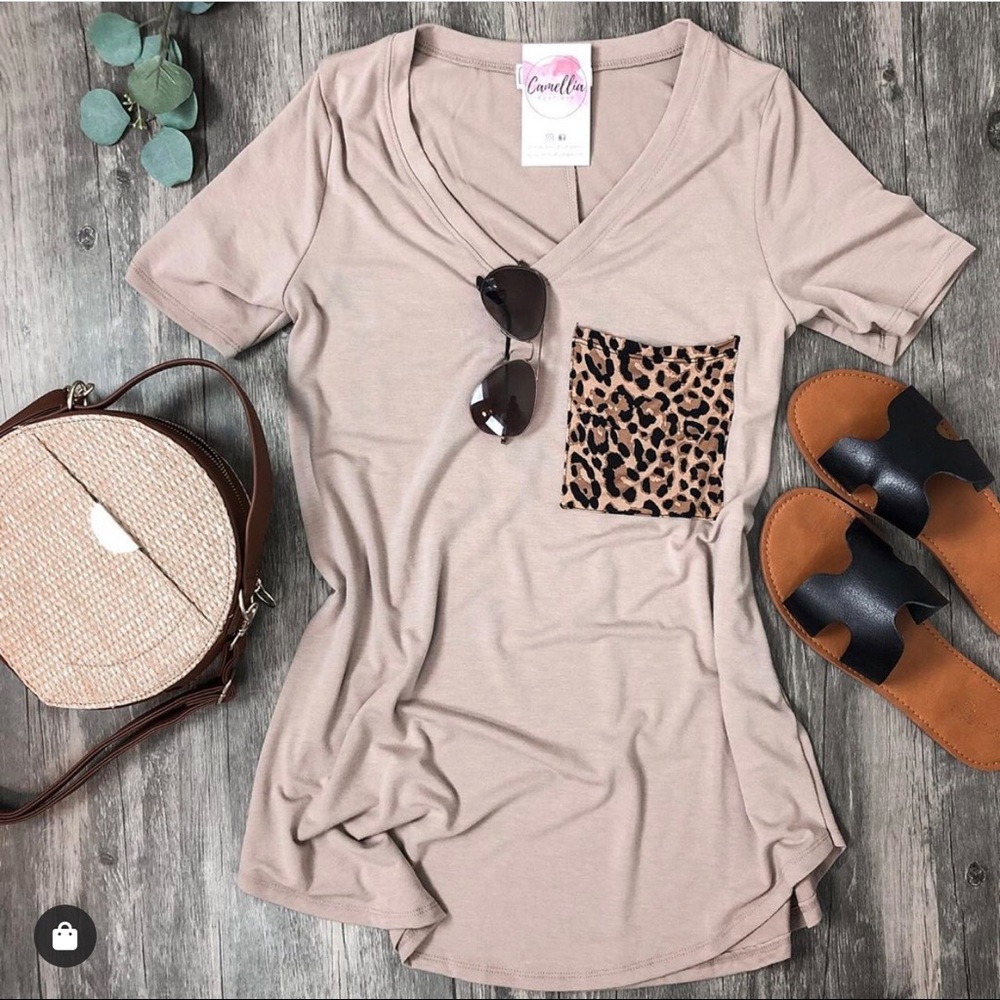 Leopard Print Pocket Tee